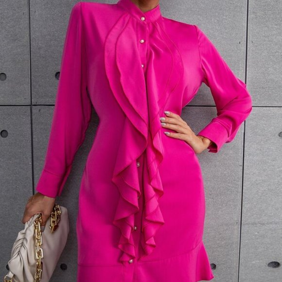 Dresses & Skirts - Hot pInk Long Sleeved Dress